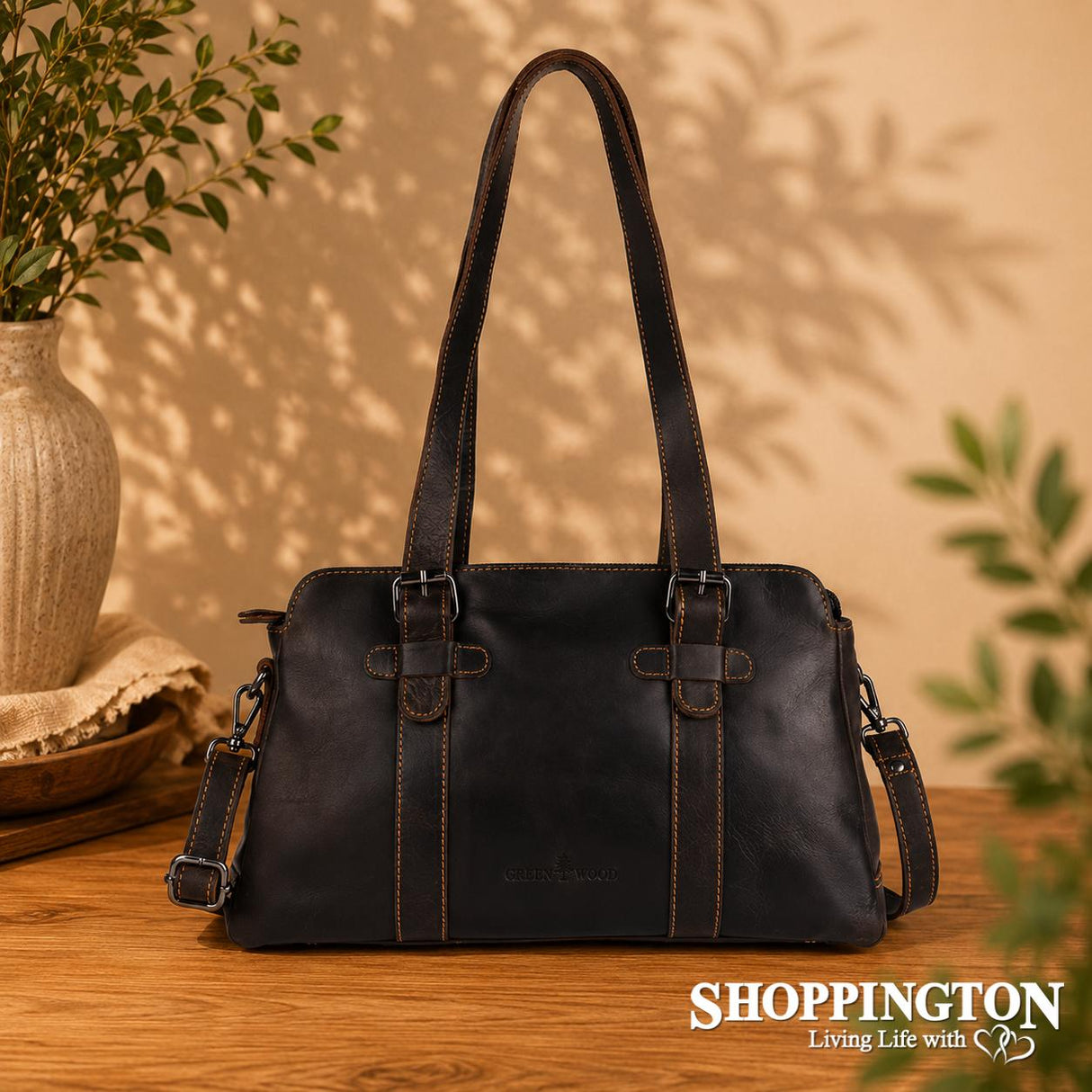 100% Leather Marlow Tote Bag - Brown