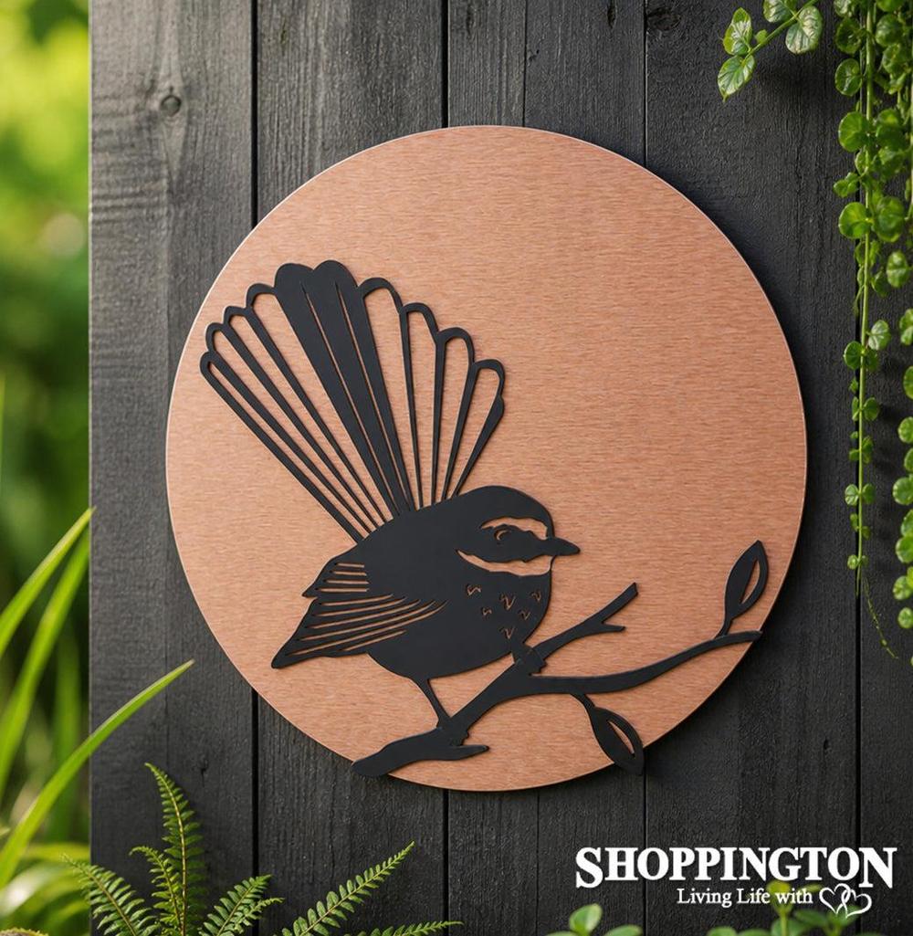 100% NZ Made Brushed Copper Circle - Fantail Wall Art