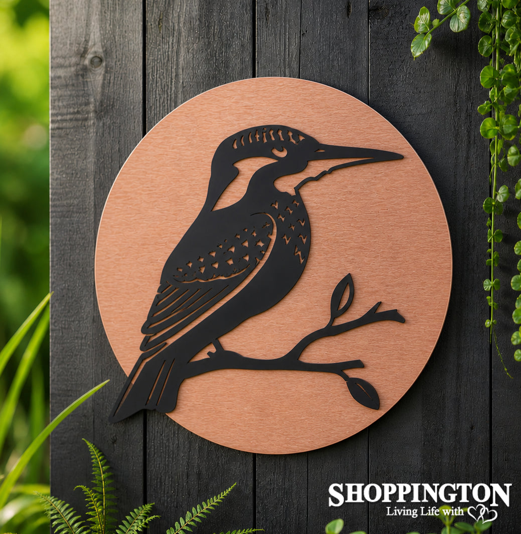 100% NZ Made Brushed Copper Circle - Kingfisher Wall Art