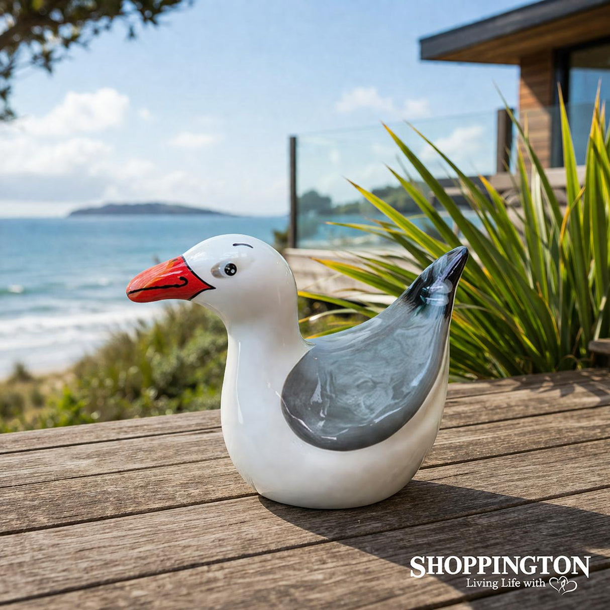 100% NZ Made Garden Ornament - Splashy Bird Art / Seagull