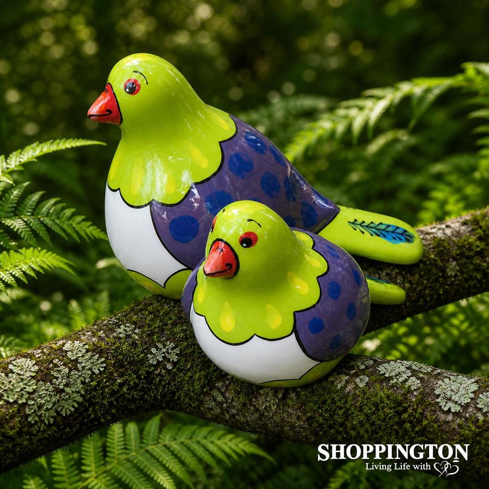 100% NZ Made Garden Ornament - Splashy Bird Art / Wood Pigeon