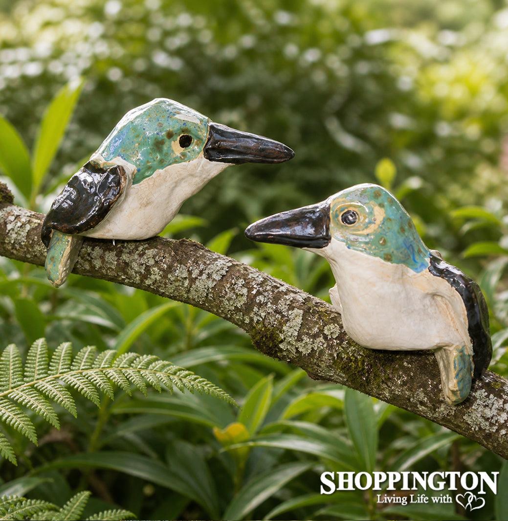 100% NZ Made Pottery Bird Art - Kingfisher