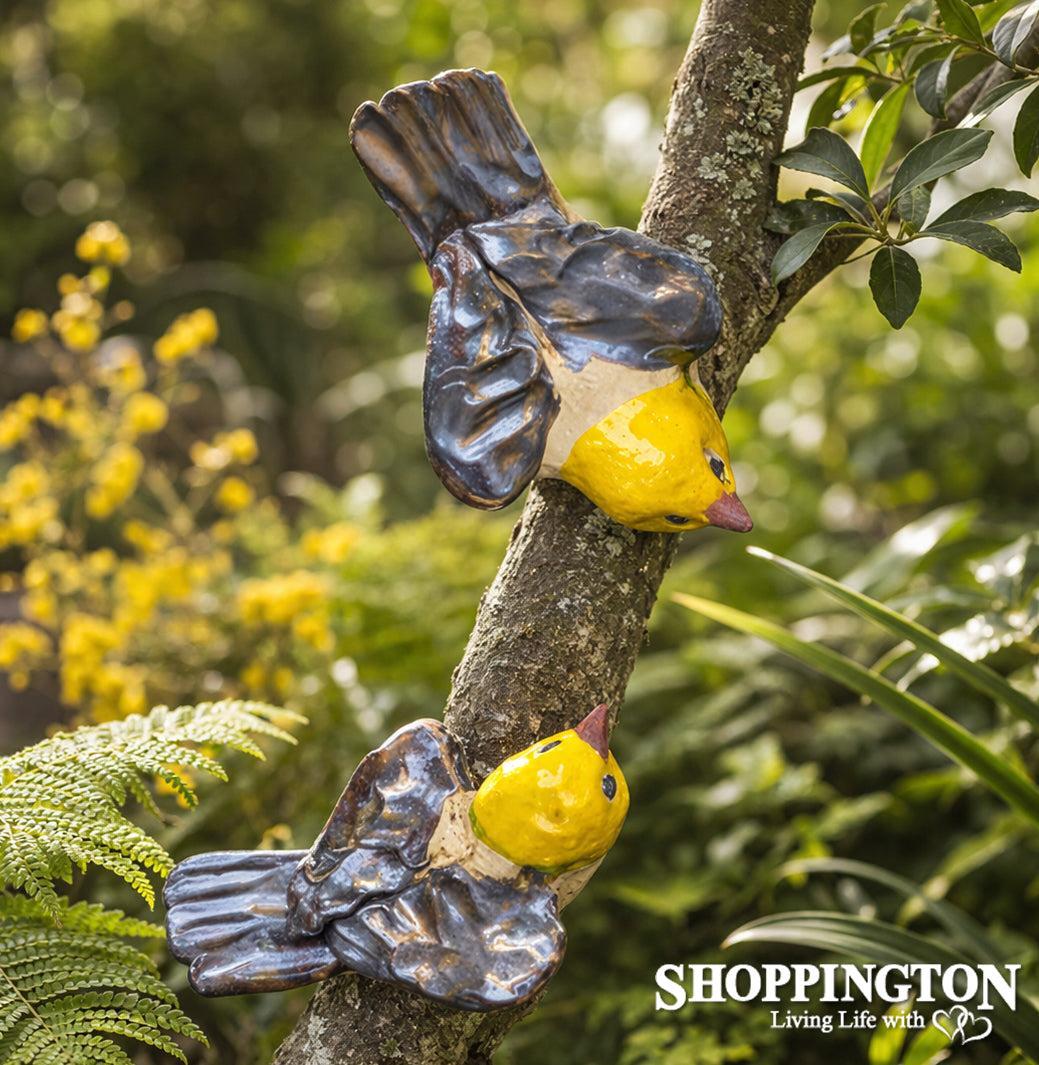100% NZ Made Pottery Bird Art - Yellow Head