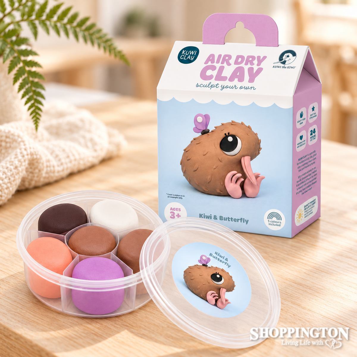 Air Dry Clay - Kiwi & Butterfly