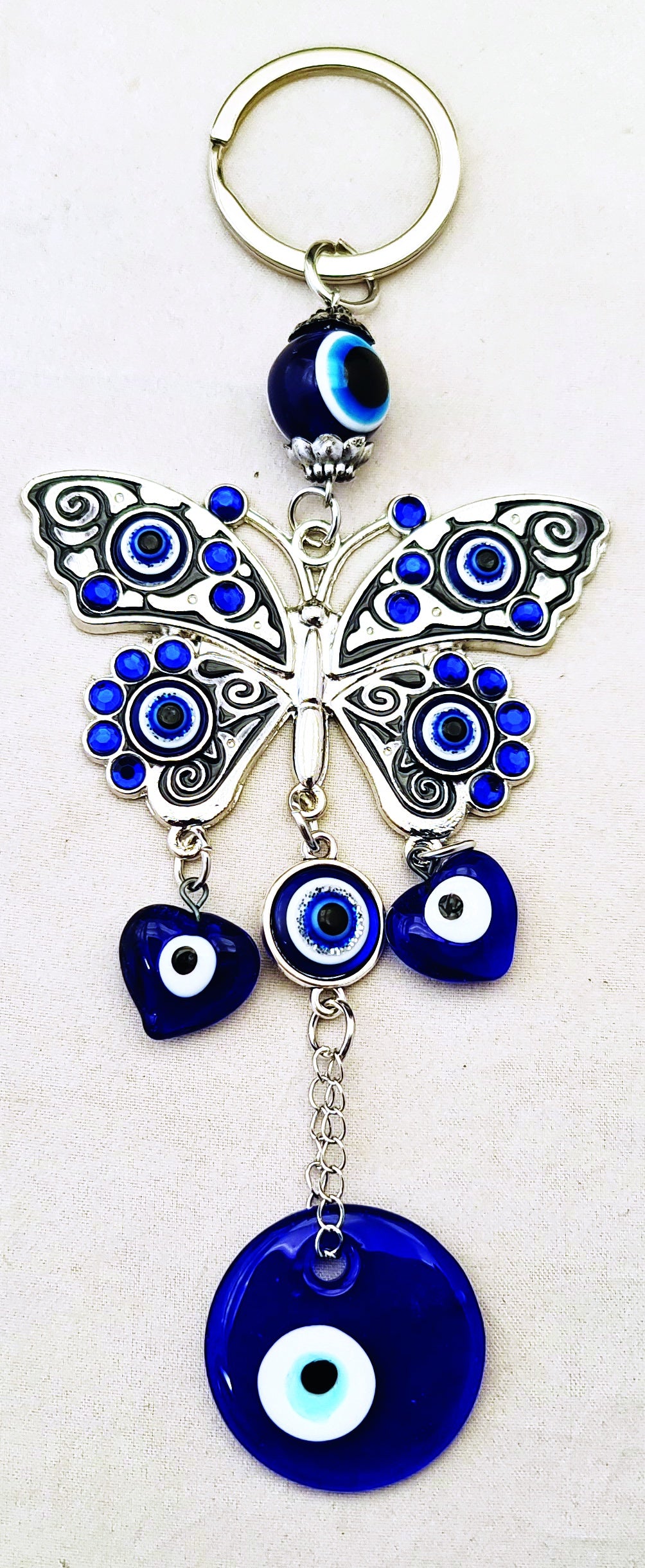 Evil Eye Butterfly Hanging Charm/Keyring