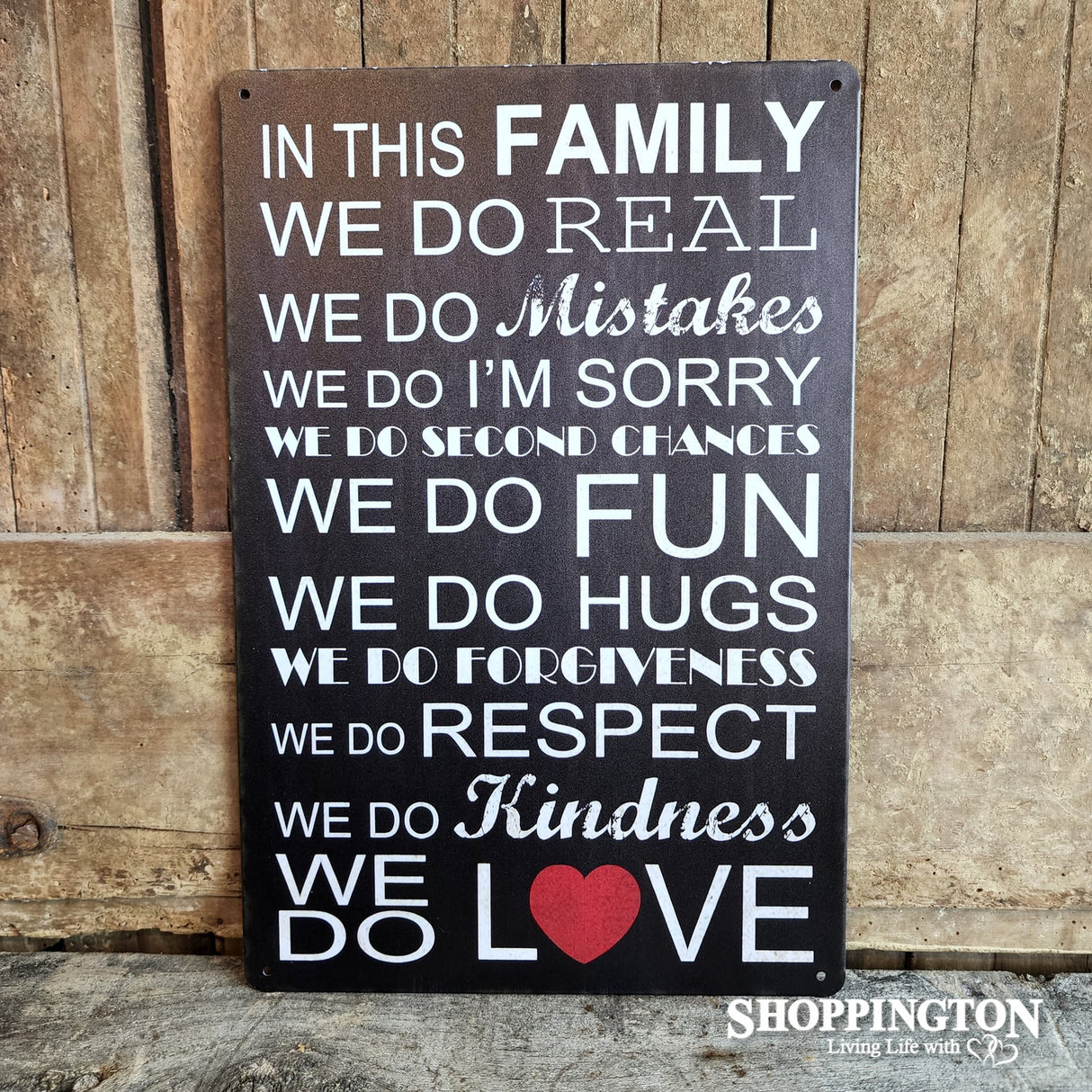 Tin Novelty Sign - Family Rules