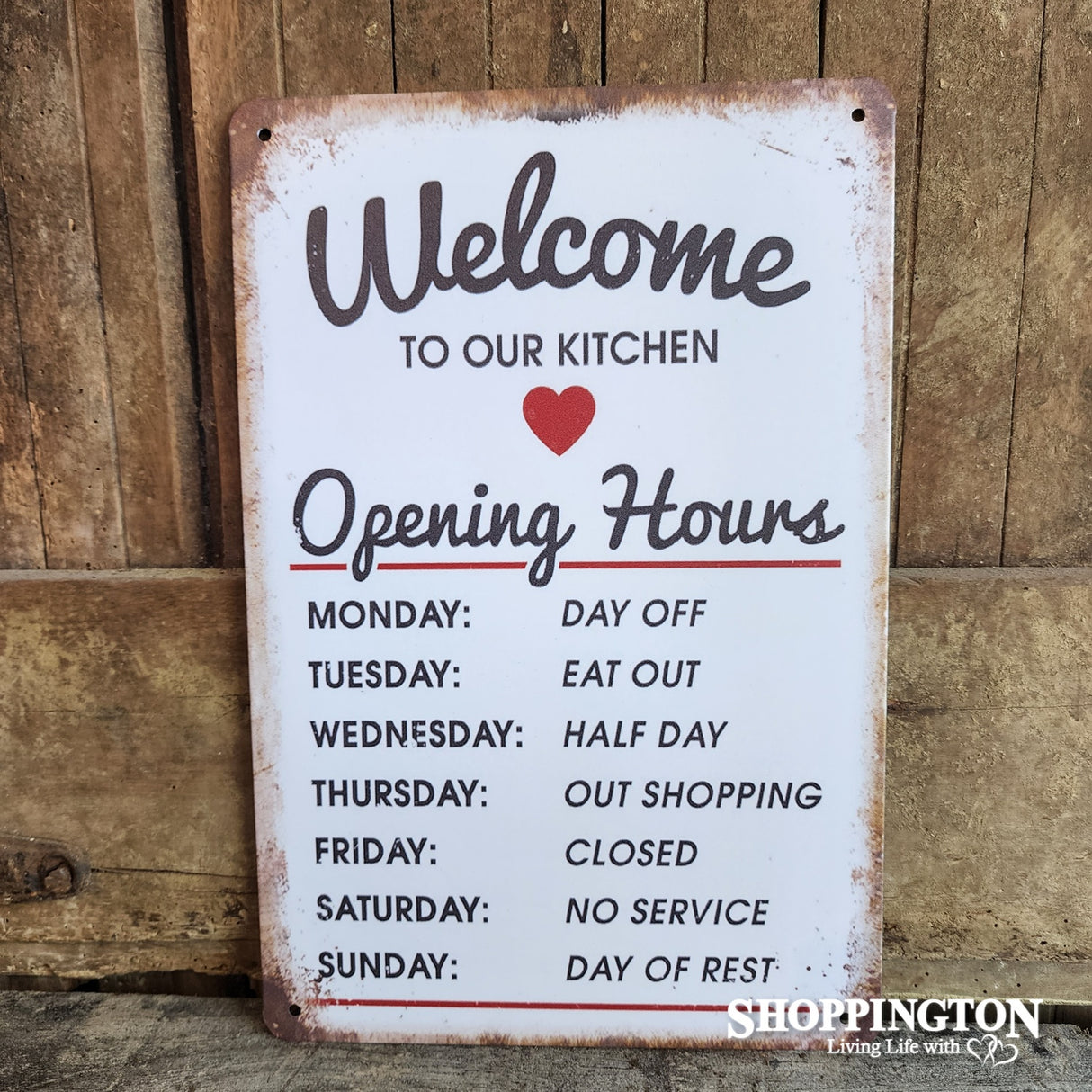 Tin Novelty Sign - Welcome to our Kitchen