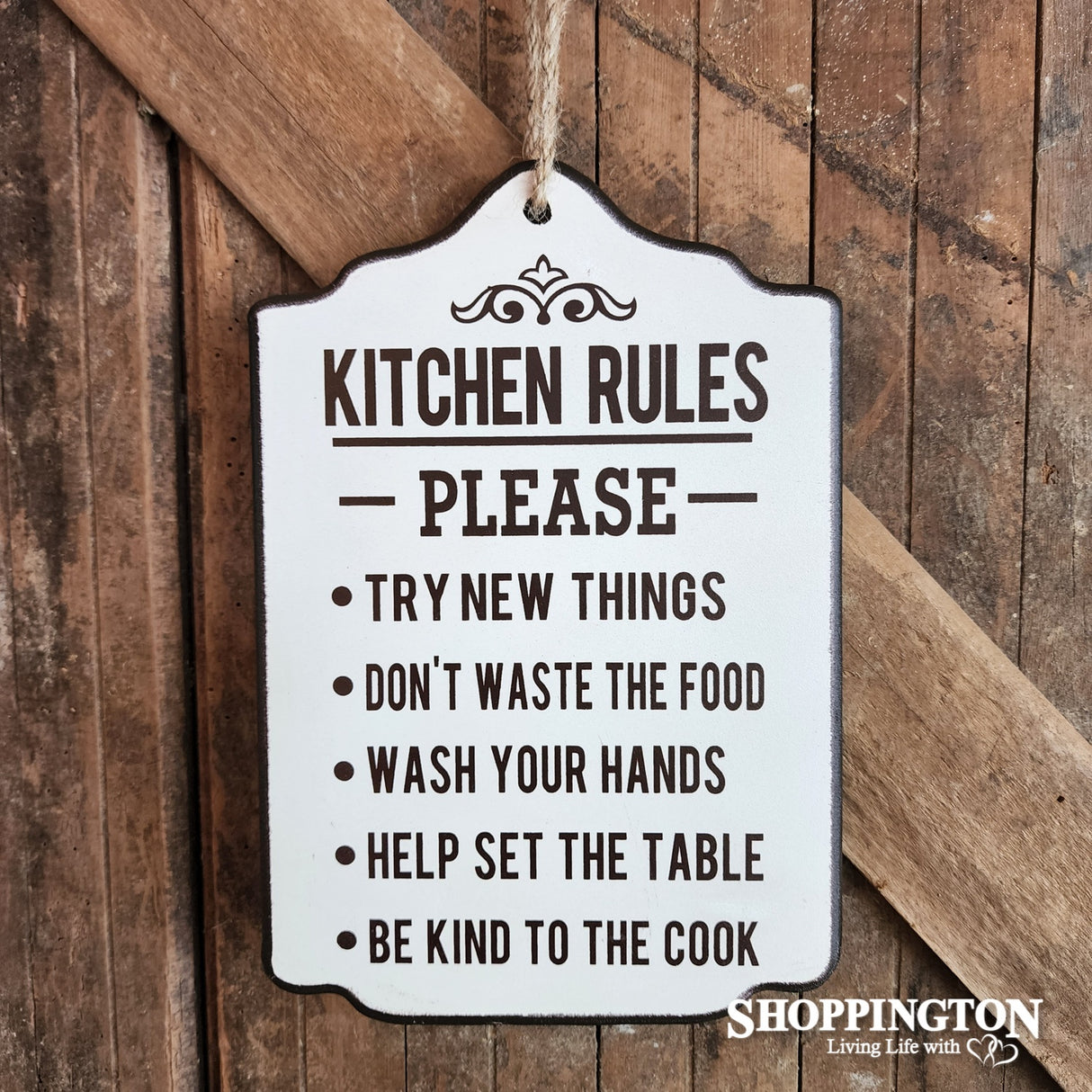 Wooden Novelty Sign - Kitchen Rules