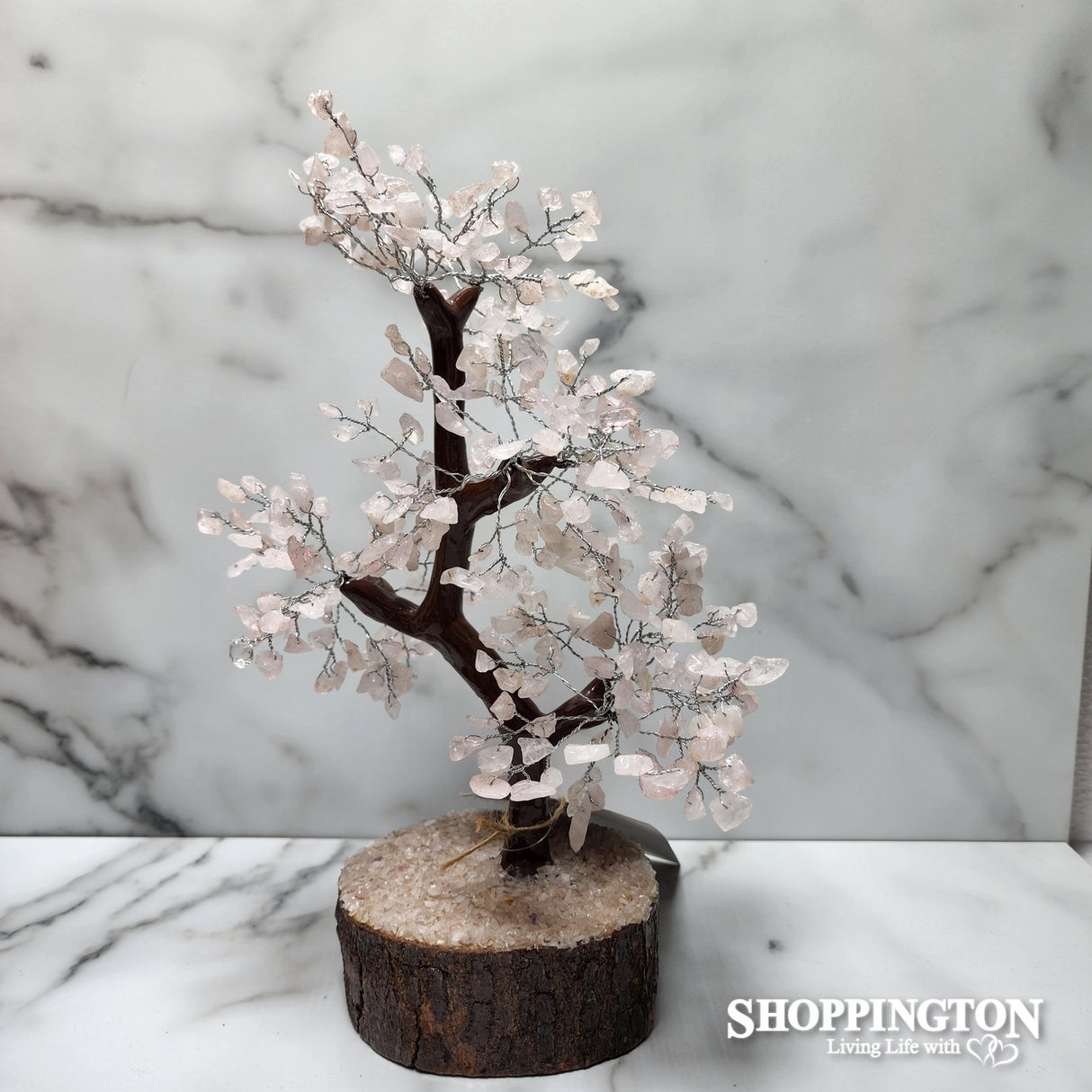 Crystal Tree - Rose Quartz Neem Base