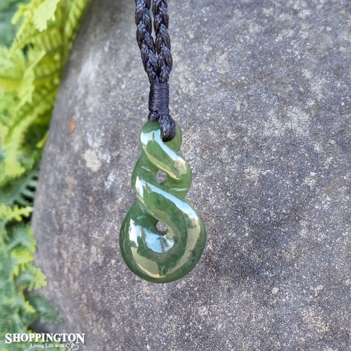 Pounamu Pendant - Carved Twist 36mm