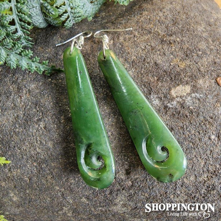 Earrings - Pounamu Koru Insert