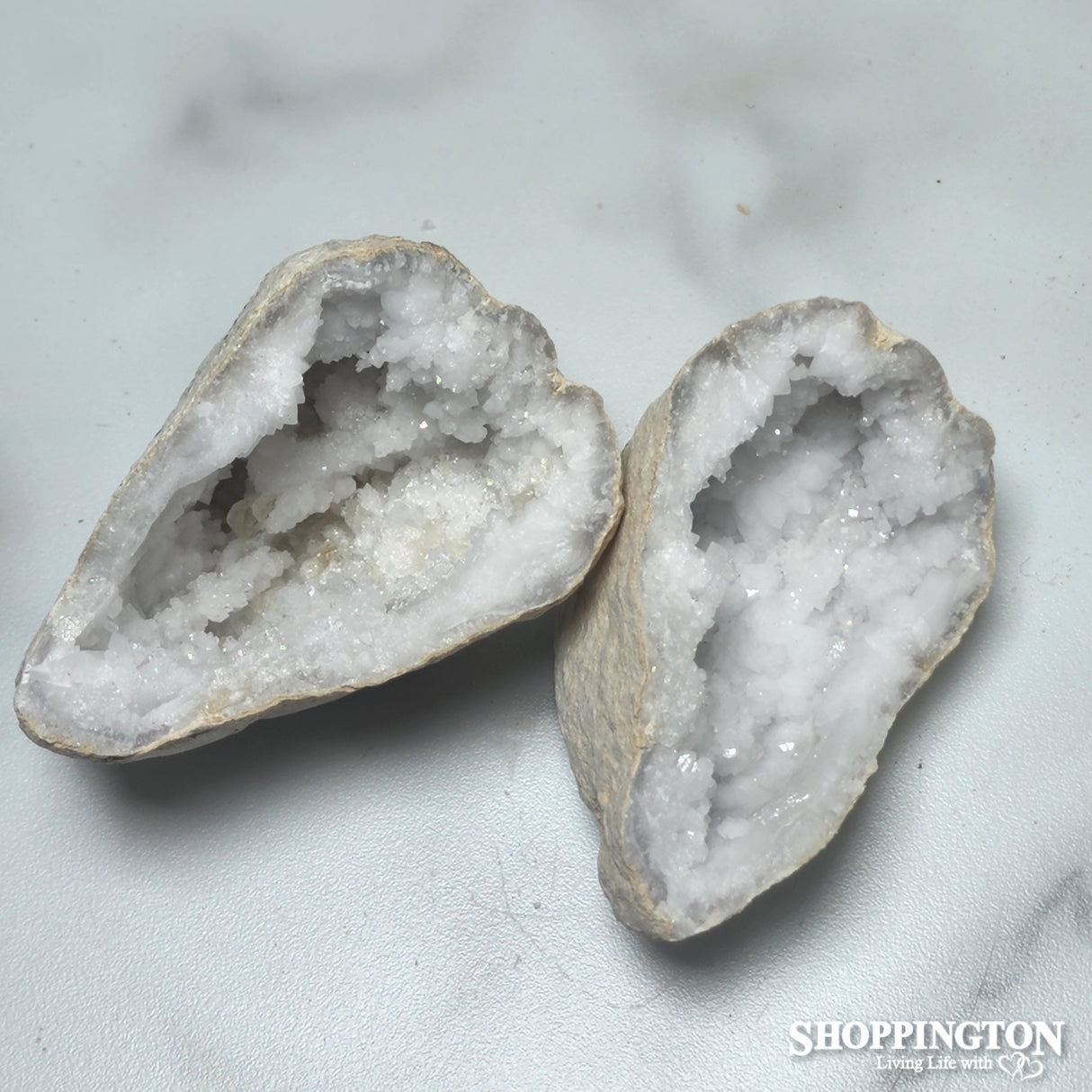 White Quartz Geode (half) - approx 10cm #1