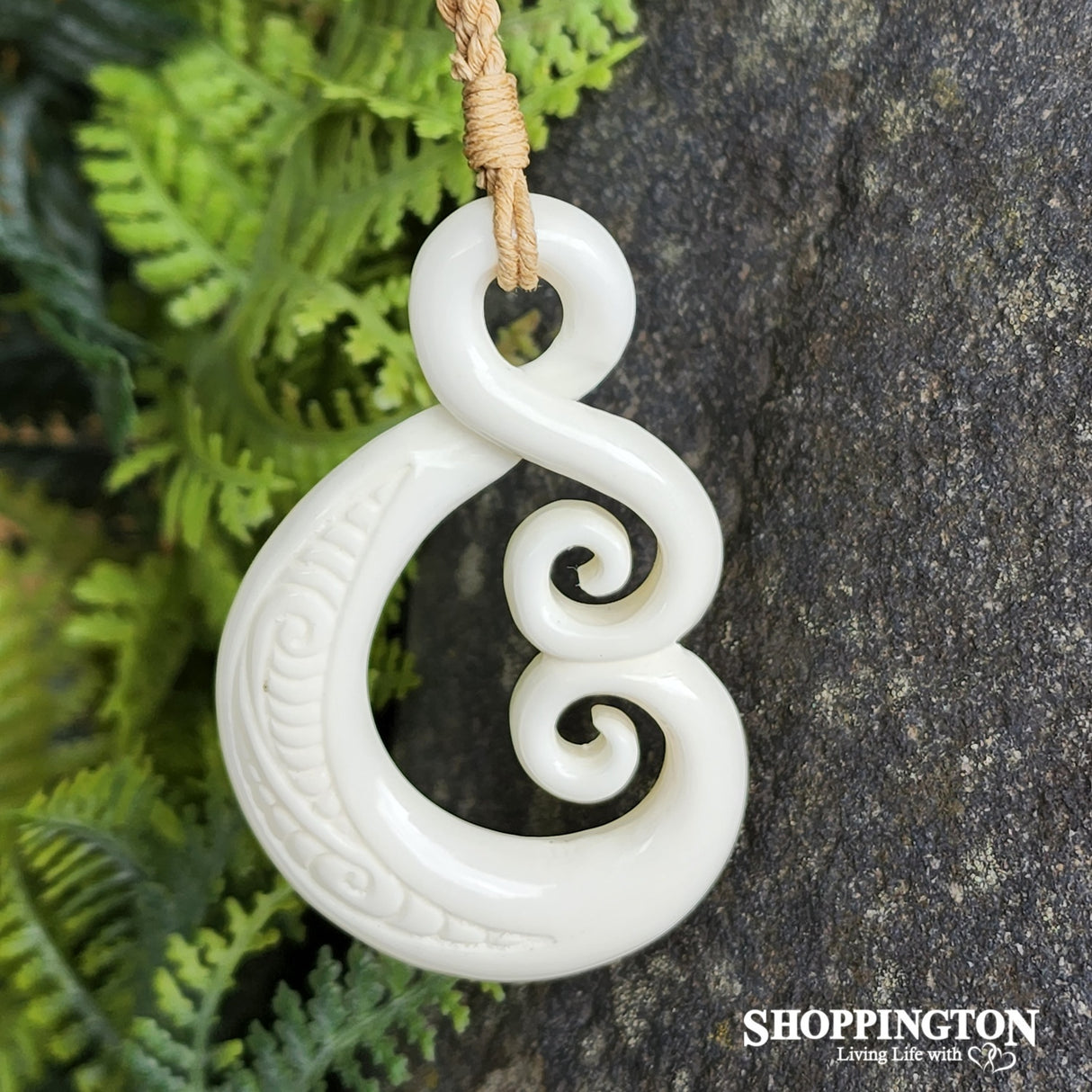 Koru & Twist Bone Pendant