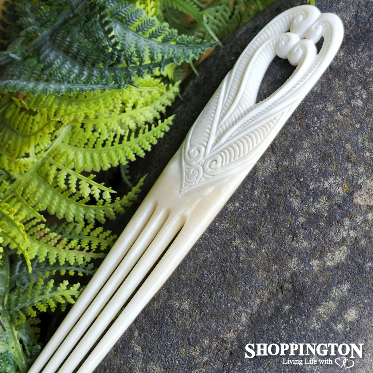 Bone Carving - Fern Frond Heru