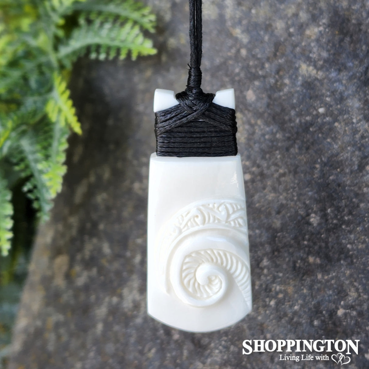 Bone Carving Toki with Fern Frond