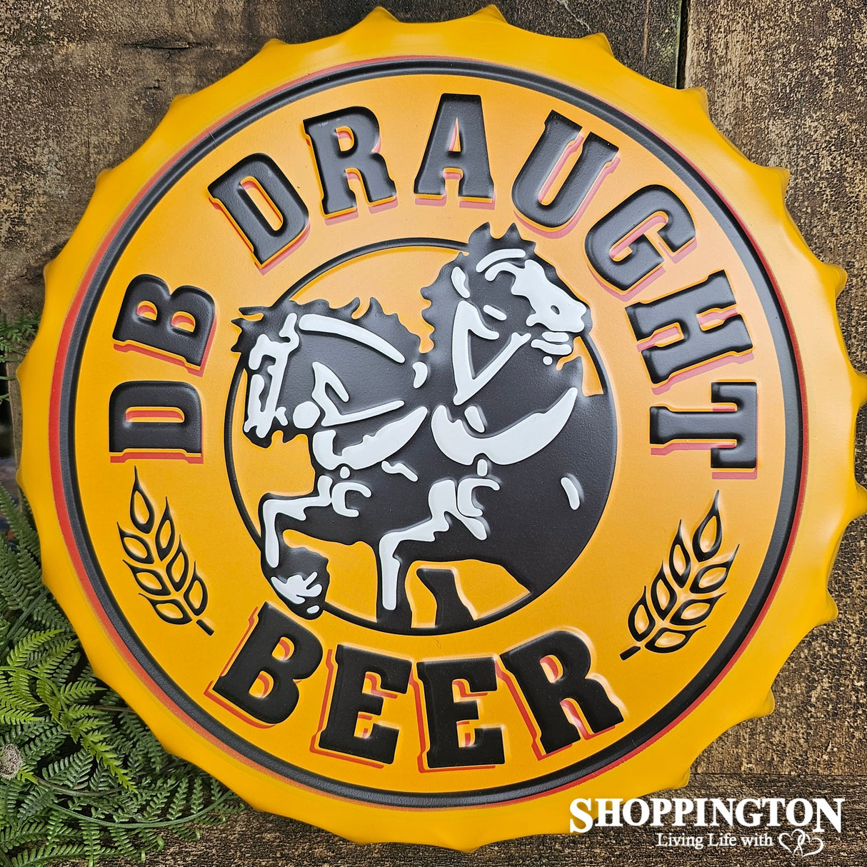 DB Draught Bottle Top Pressed Metal Wall Art 35cm