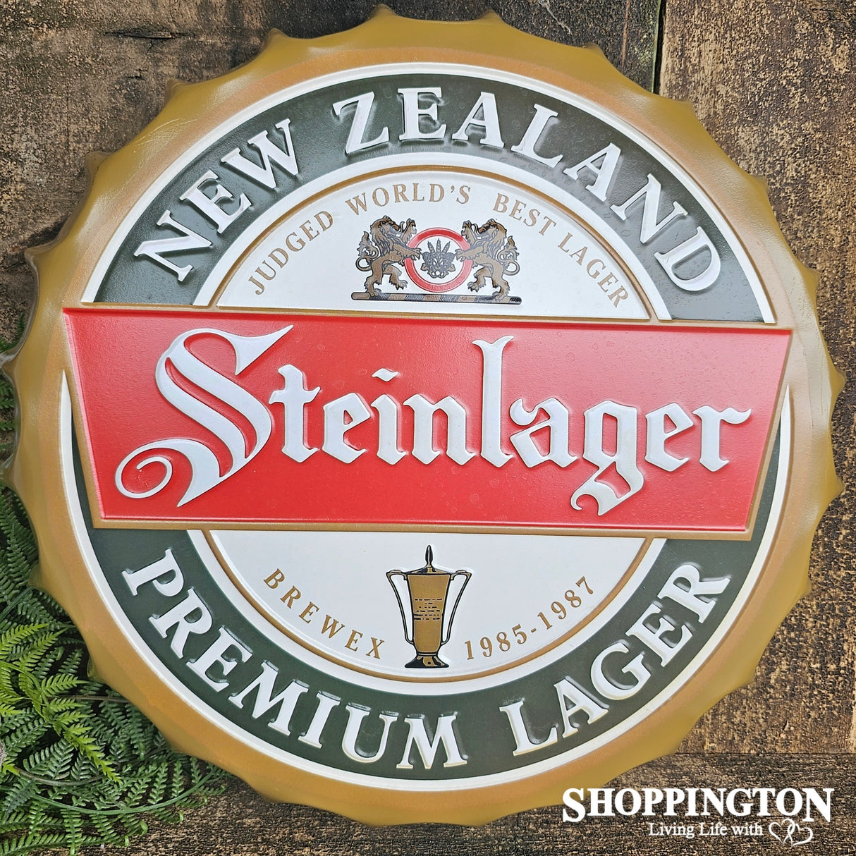 Steinlager Bottle Top Pressed Metal Wall Art 35cm