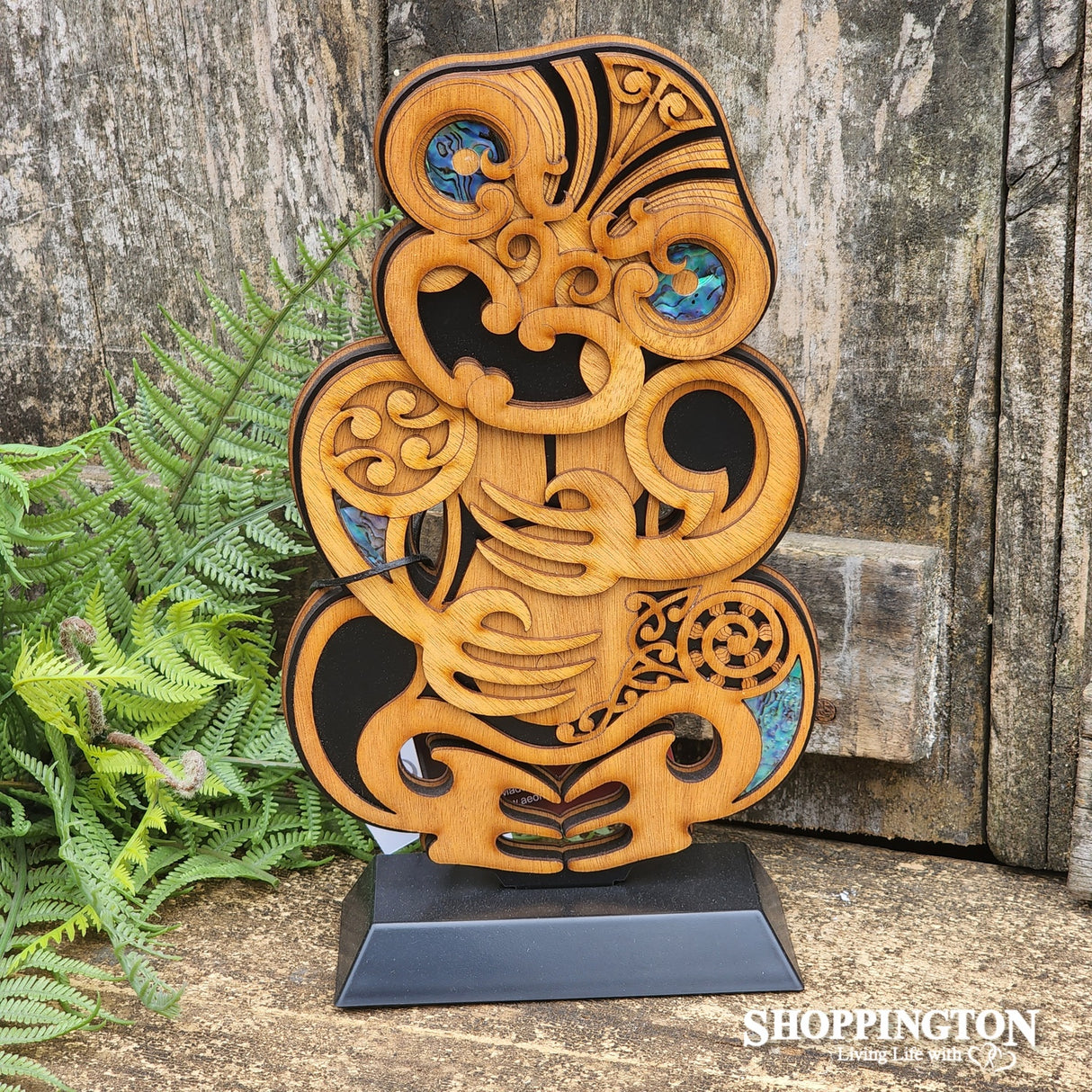NZ Made Wooden Standing Art Work - Tiki