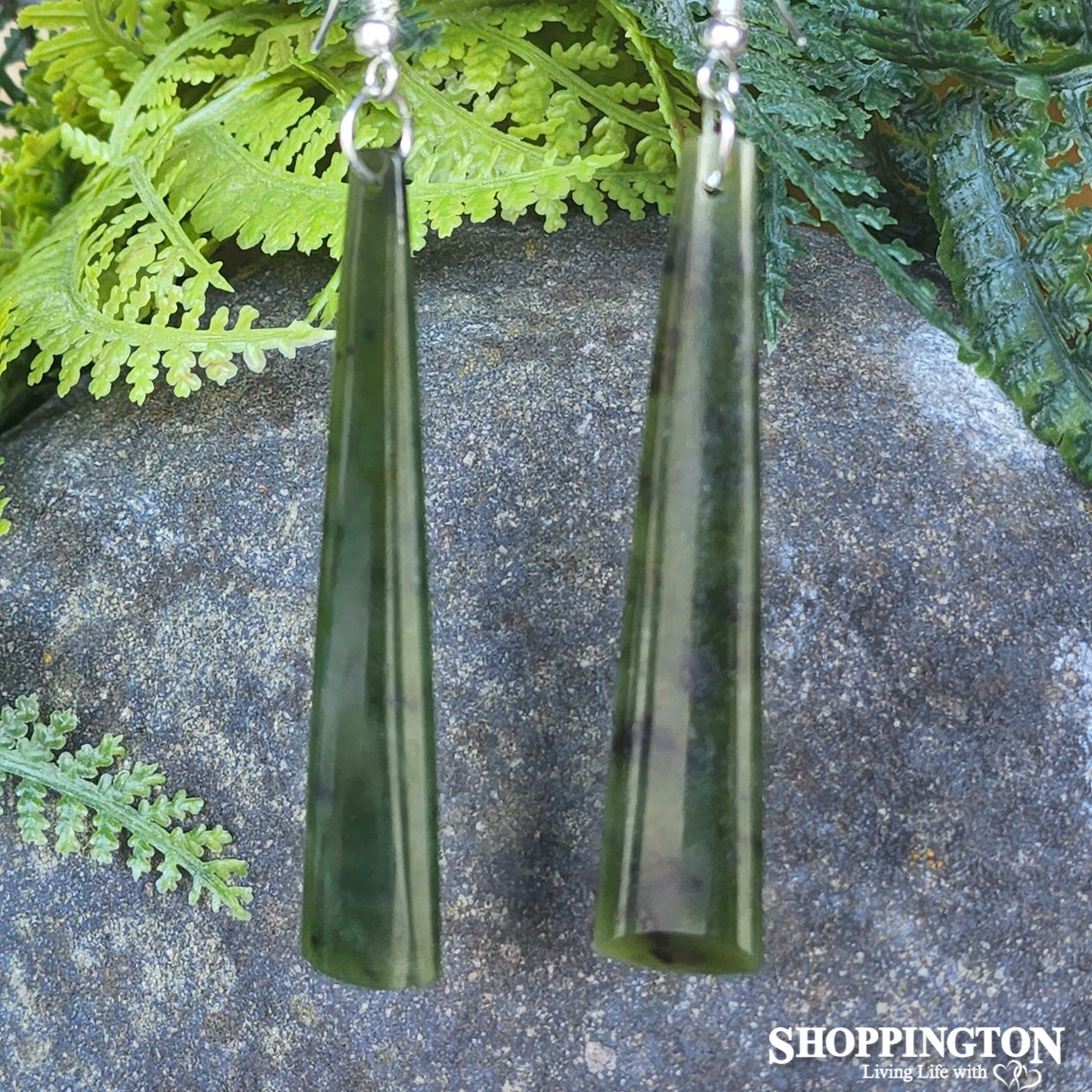 Pounamu - Earrings Adze 60mm