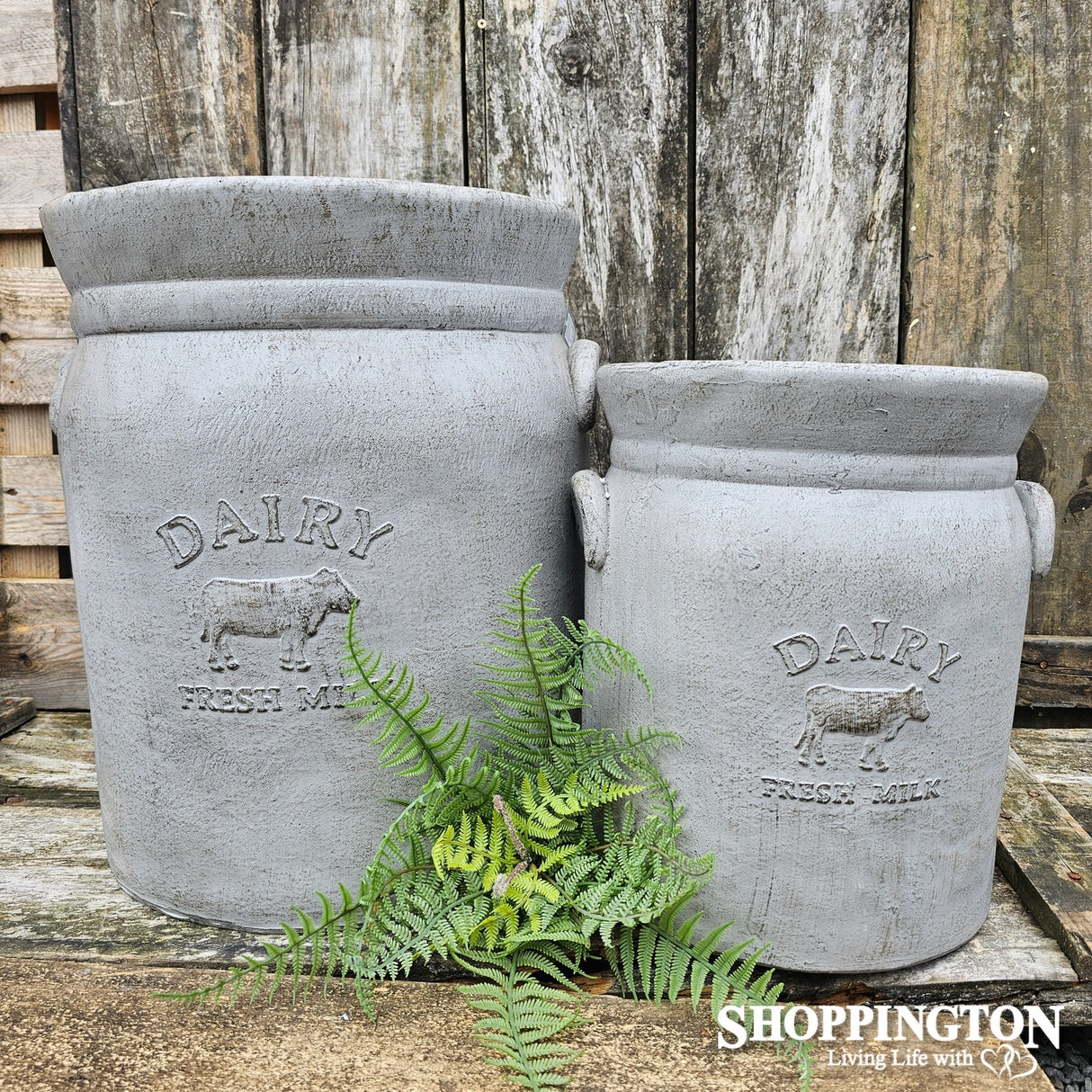 Garden Pot - Dairy Can (Grey)