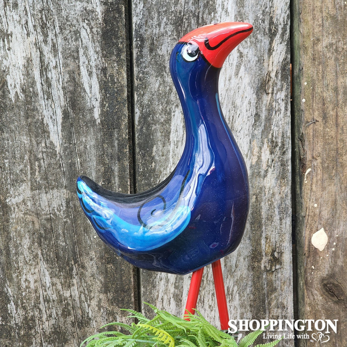 NZ Made Garden Ornament - Splashy Bird Art Walking Pukeko