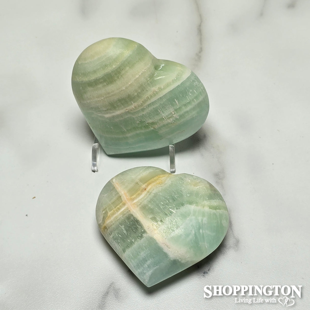 Green Calcite Heart
