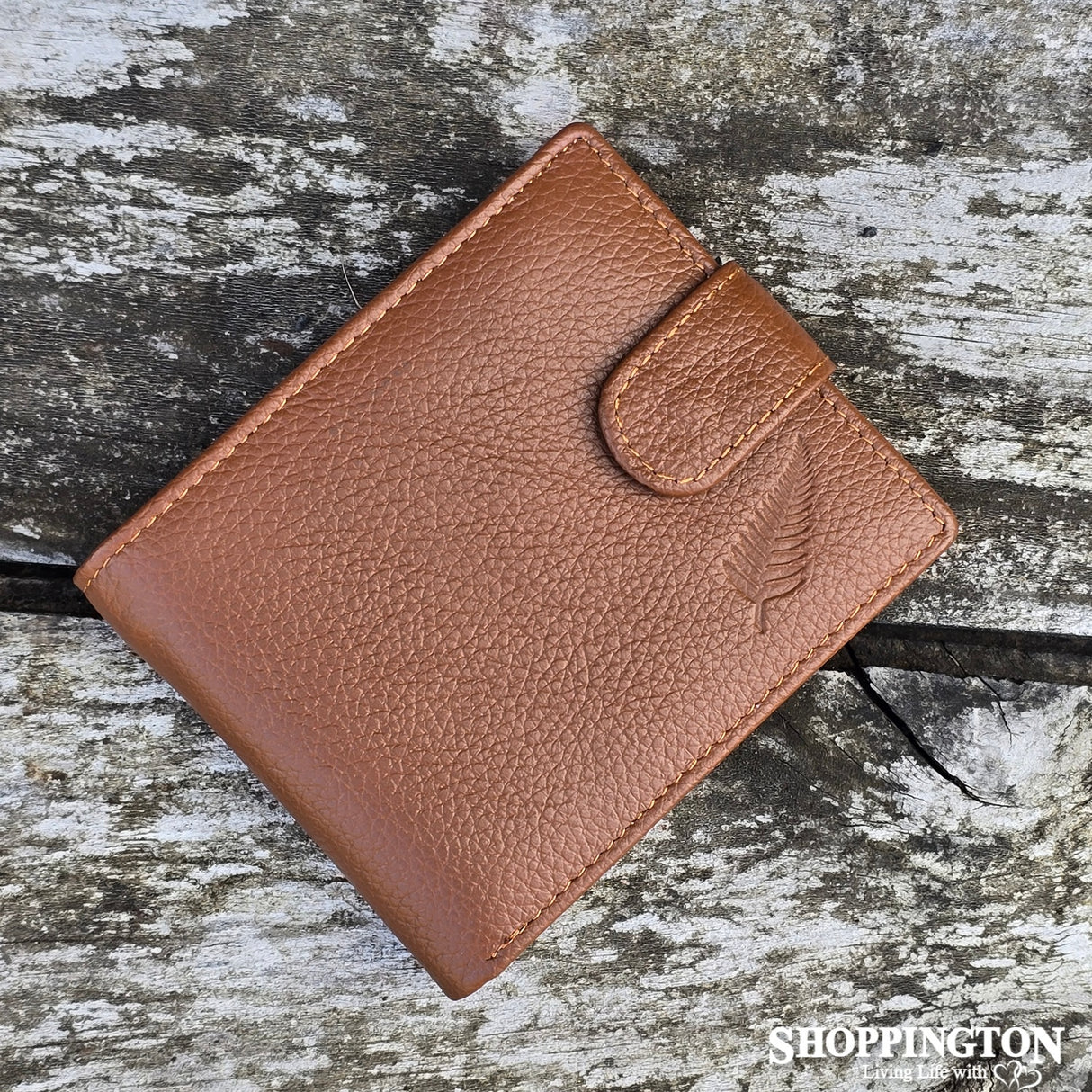 Men's Leather Wallet - Small Fern / Coffee