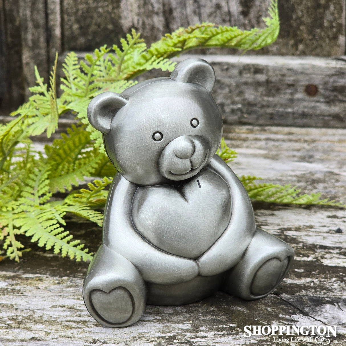 Premium Pewter Teddy Bear Money Box