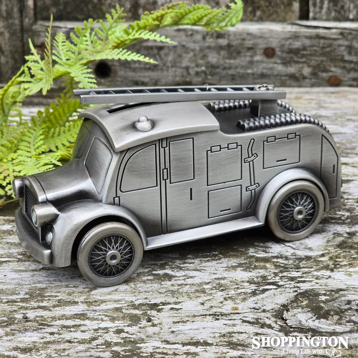 Fire Engine Pewter Money Box