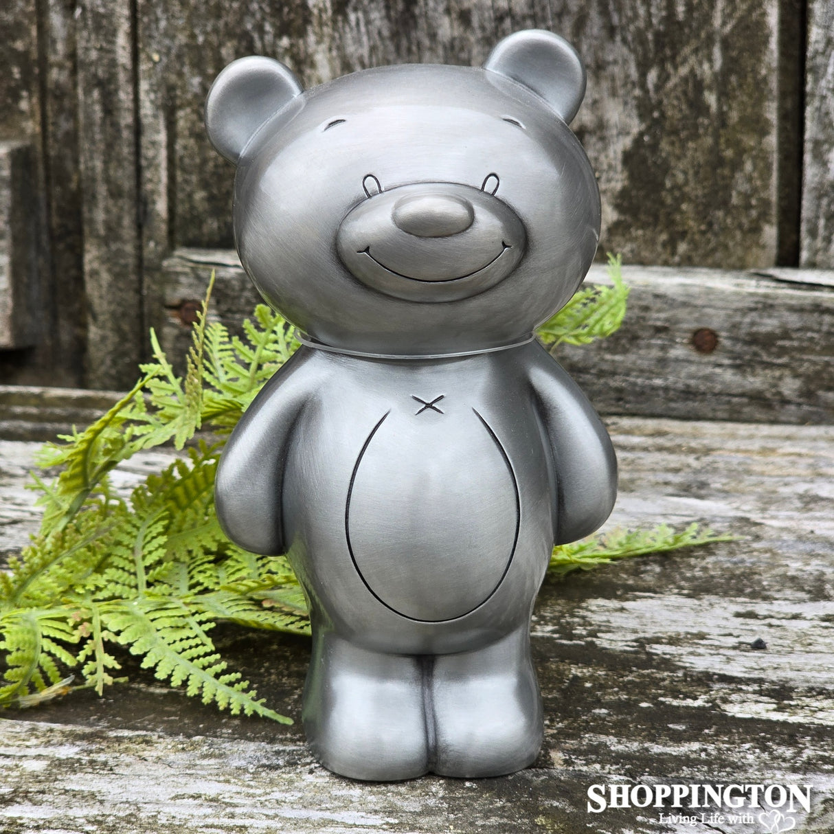 Pewter Teddy Bear Money Box