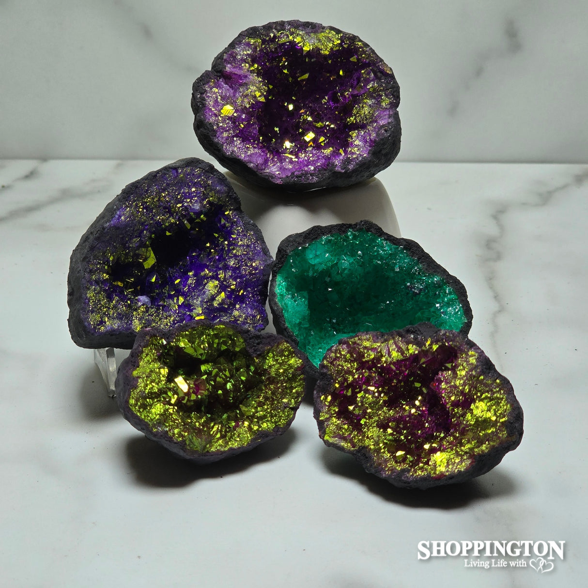 Dyed Quartz Geode Halves