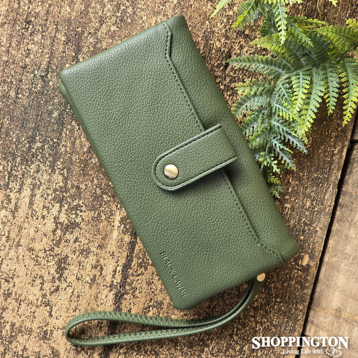 Black Caviar Handbag - Evie Forest Green