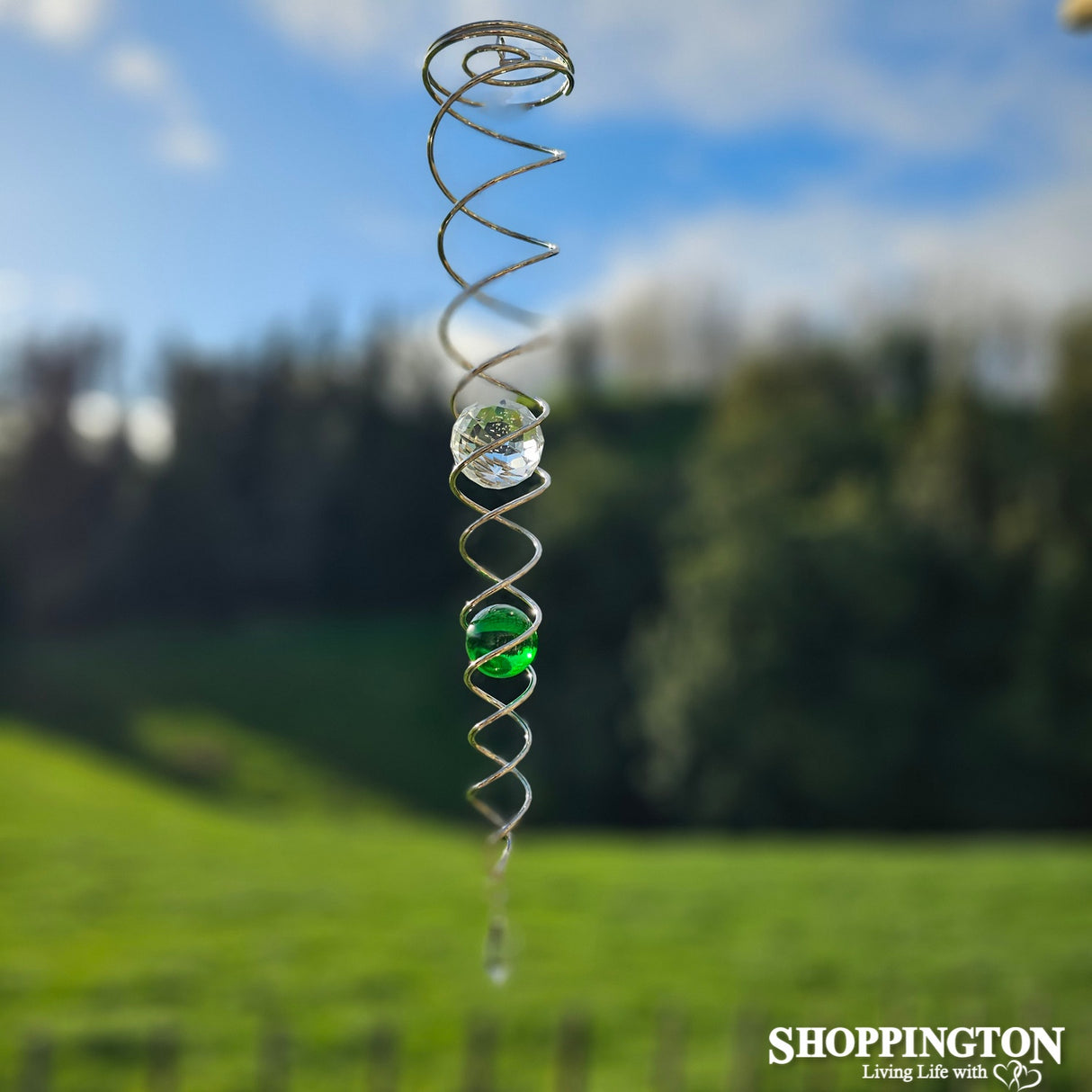 Wind Chime - Crystal Spinner / Green & Clear