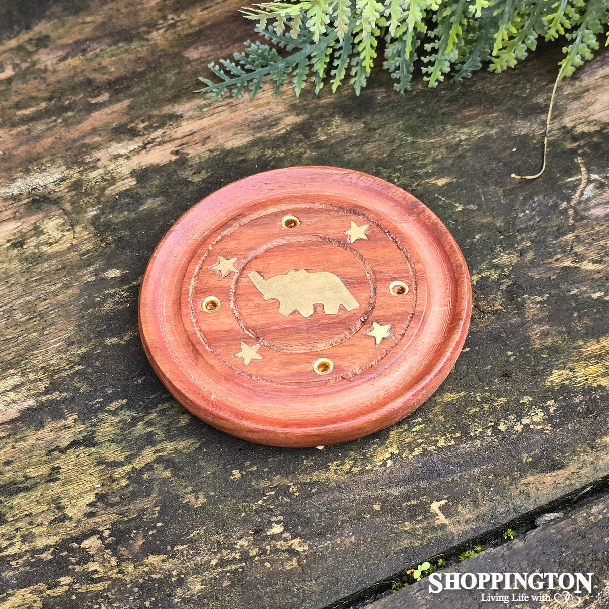 Wooden Round Incense Holder