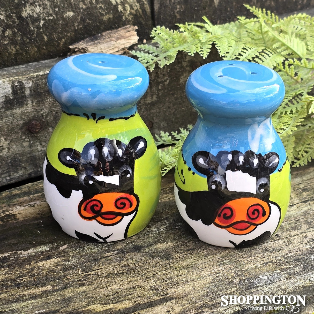 NZ Made Handpainted - Round Cow Salt & Pepper Set