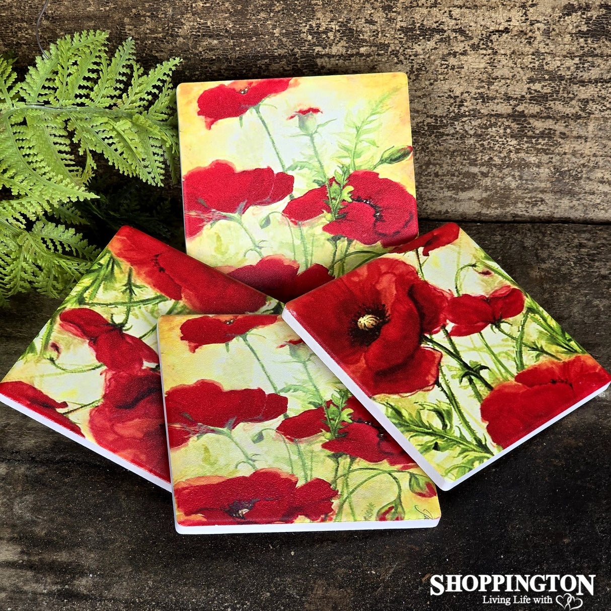 Coasters Poppies - Set of 4