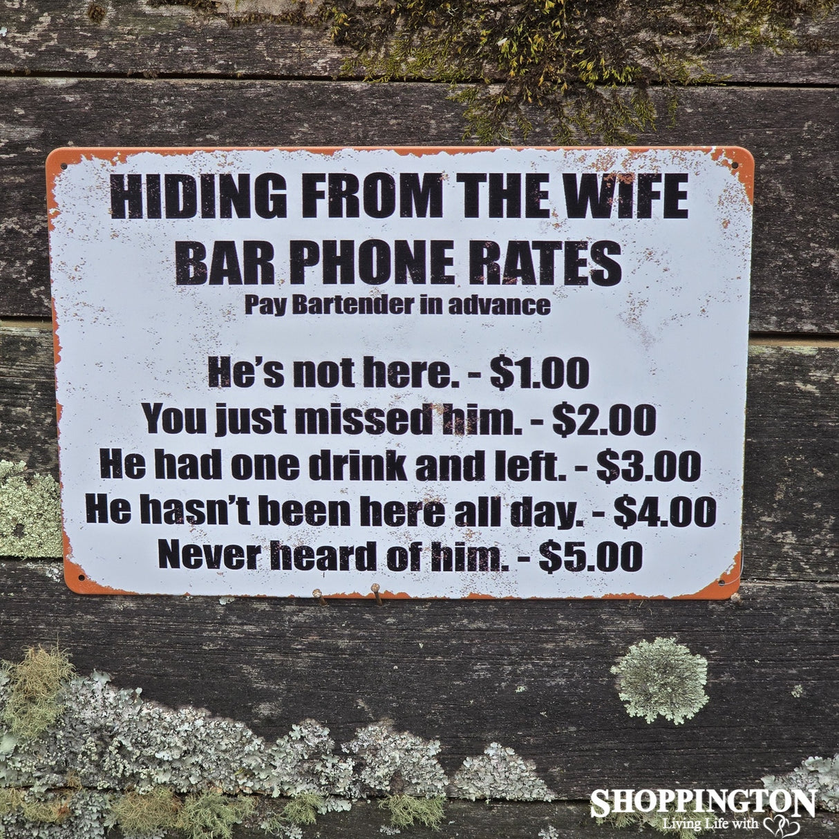 Husband 'Missing' - Tin Novelty Sign