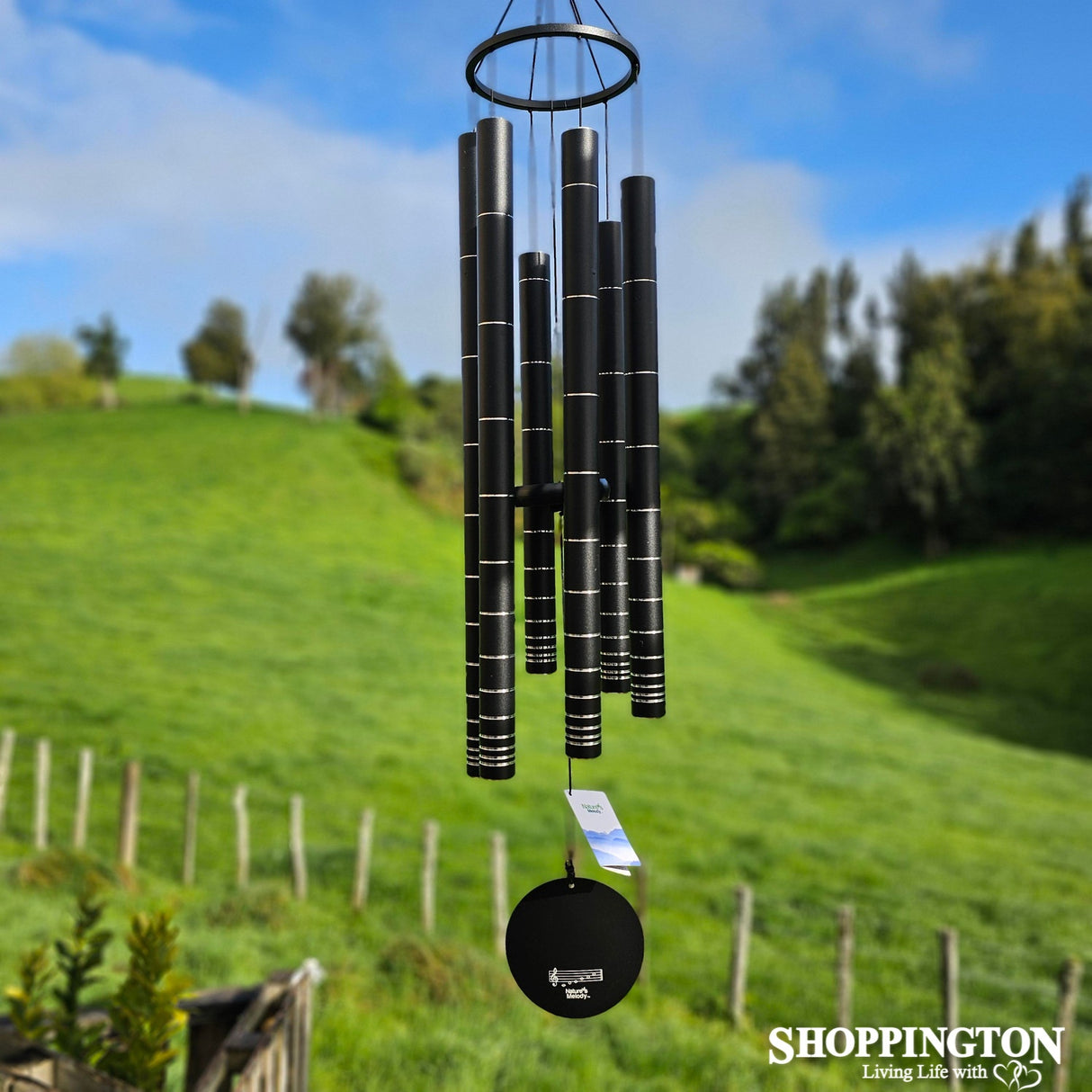 Wind Chime - Natures Melody Black & Silver (tuned) 42"