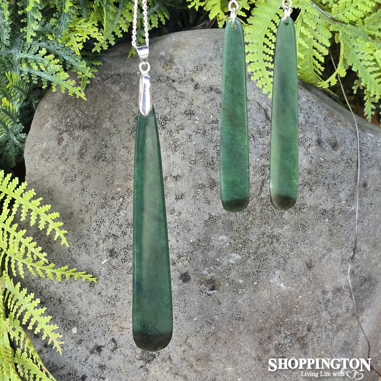 Pounamu - Totoweka Earrings & Toki Set - Toru