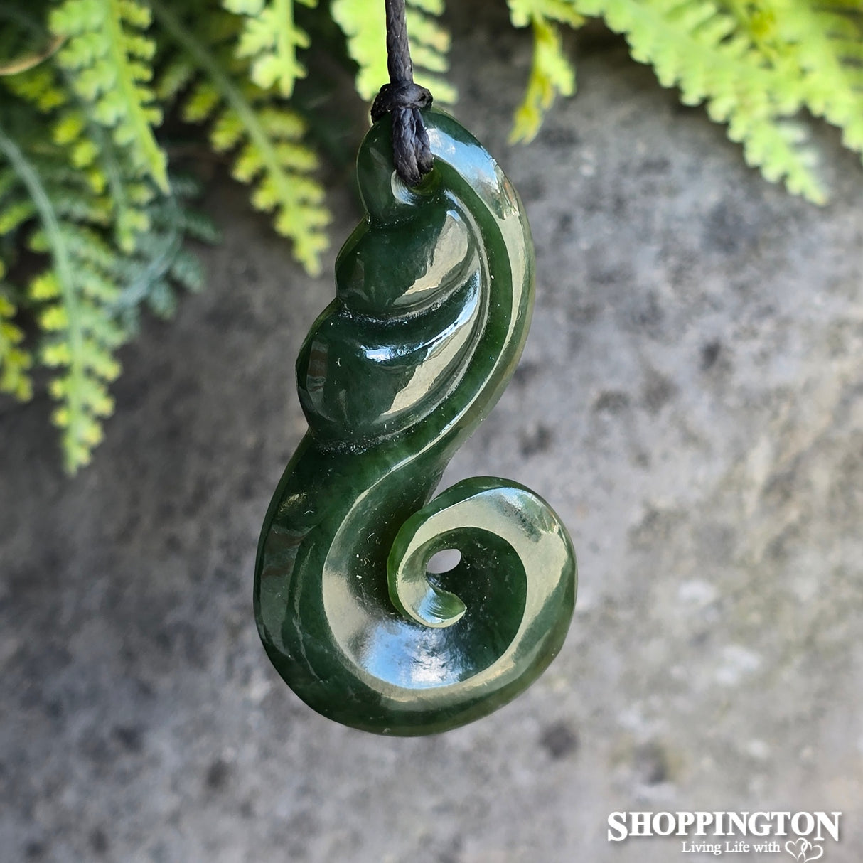 Pounamu Pendant - Wave Hook 50mm