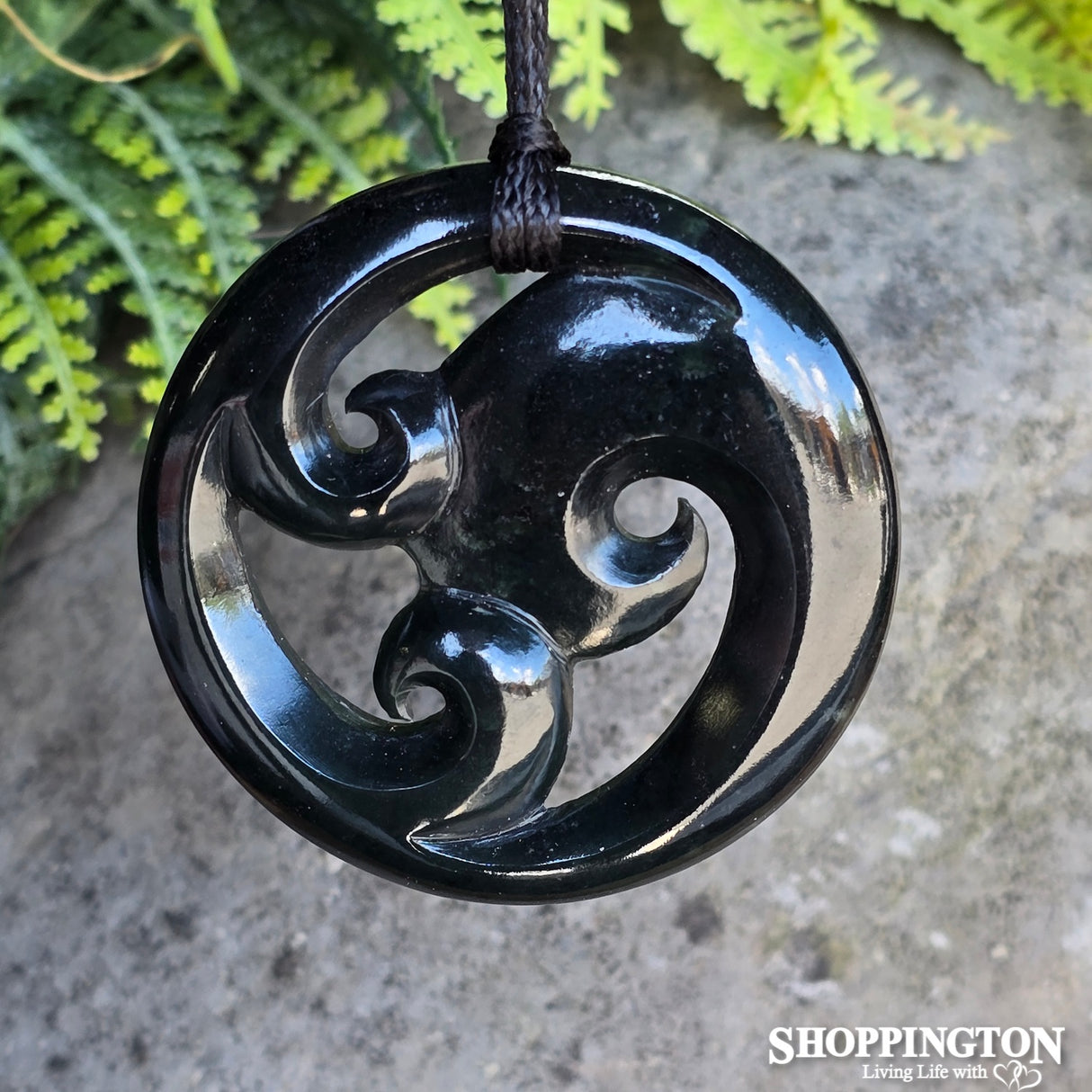 Pounamu Pendant -  Triple Koru's 50mm