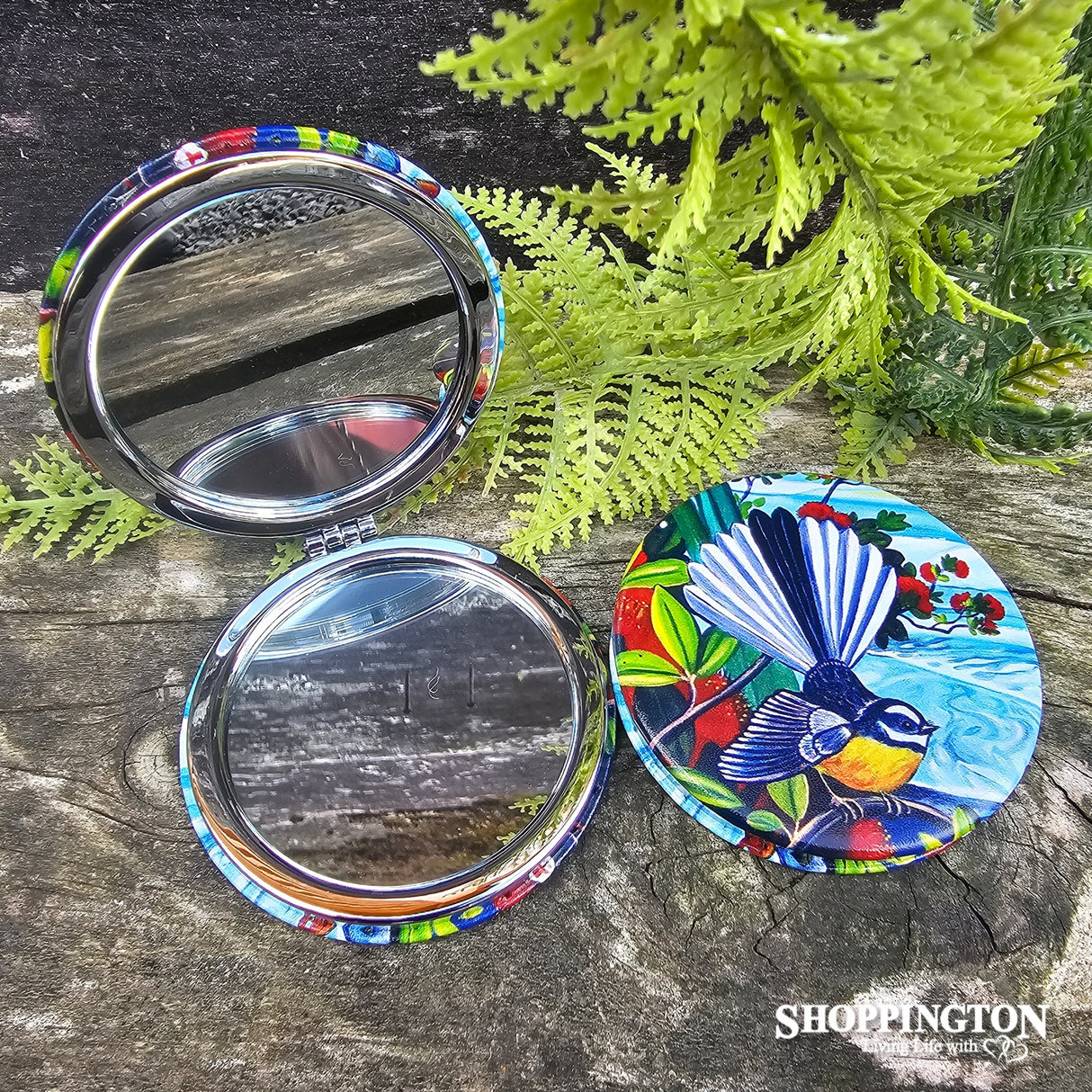 Compact Mirror NZ Print - Ocean Fantail - Irina Velman