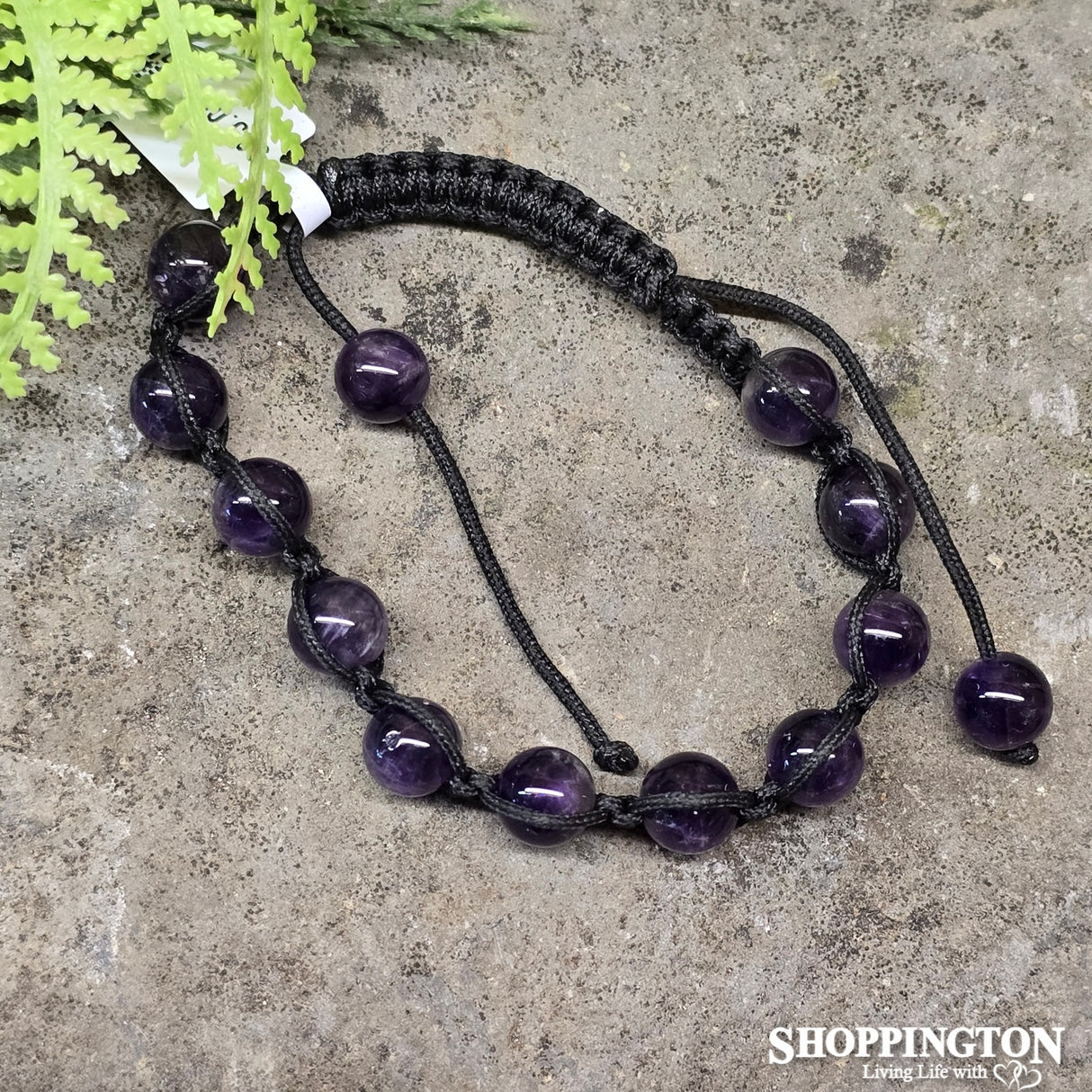 Gemstone Amethyst Bead Bracelet