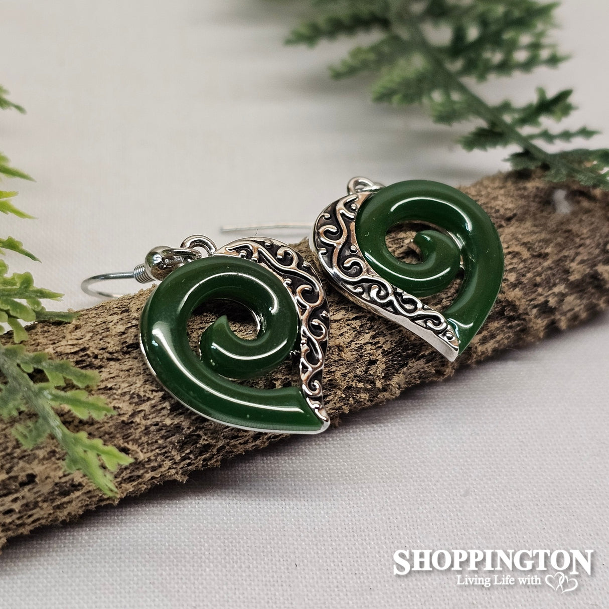 Earrings - Jade Koru