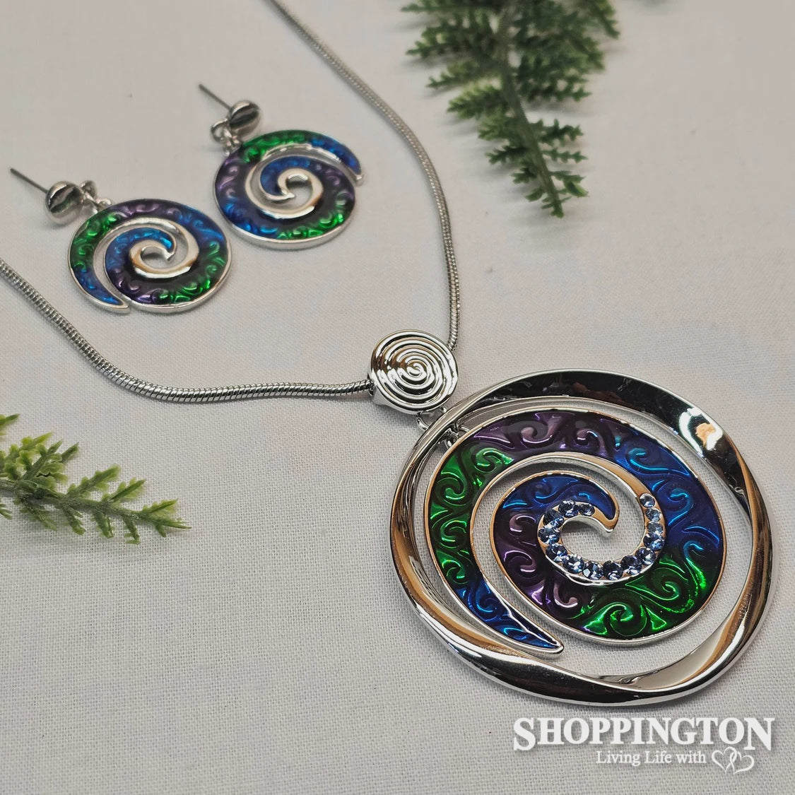 Necklace - Blue / Turquoise/Green Koru Set