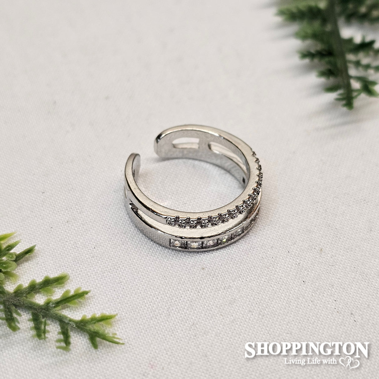 Ring - Double Band Diamante