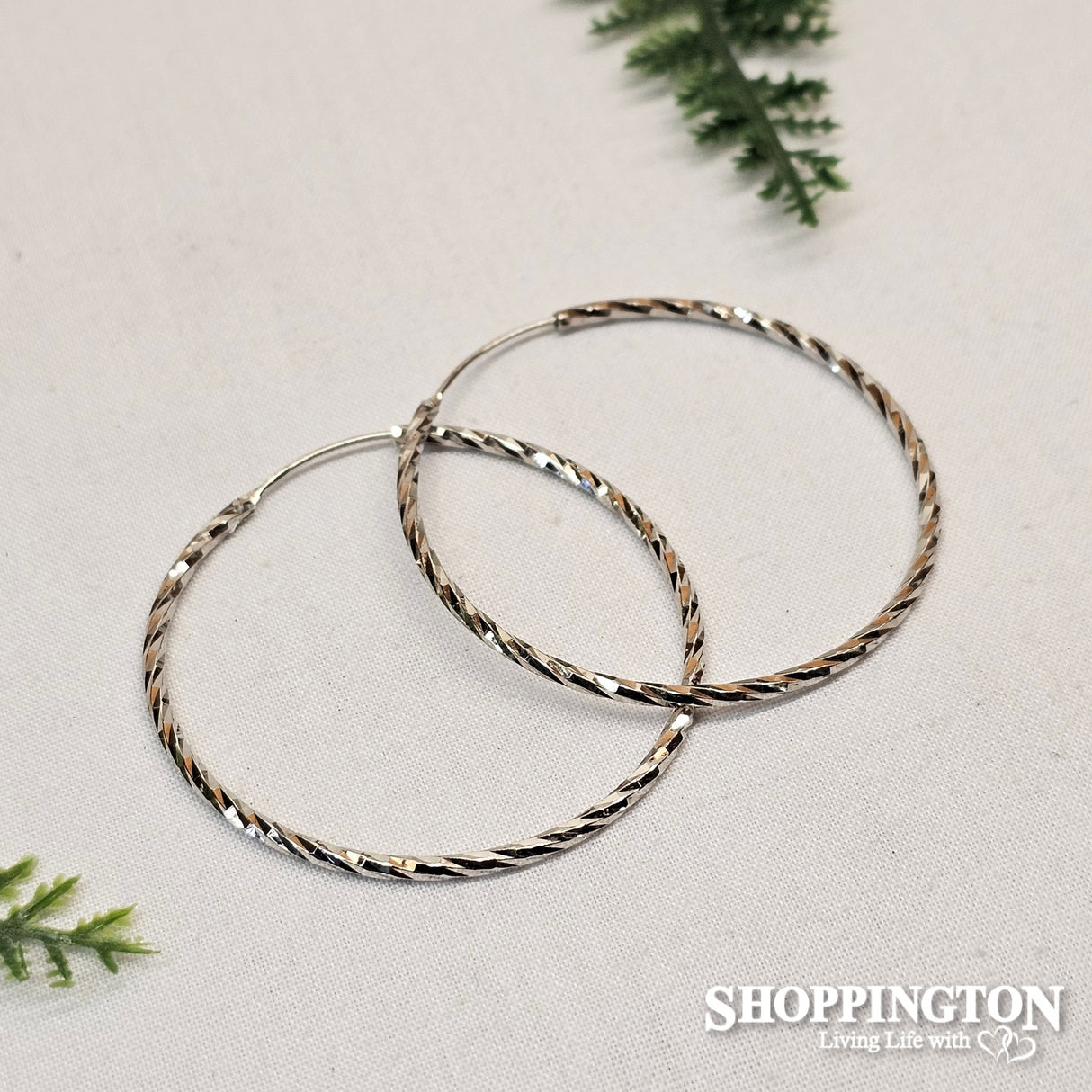 Medium Round 925 Silver Earrings 35mm