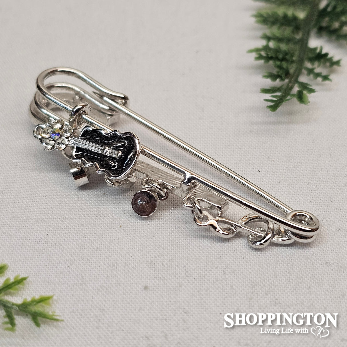 Brooch - Violin & Music Note