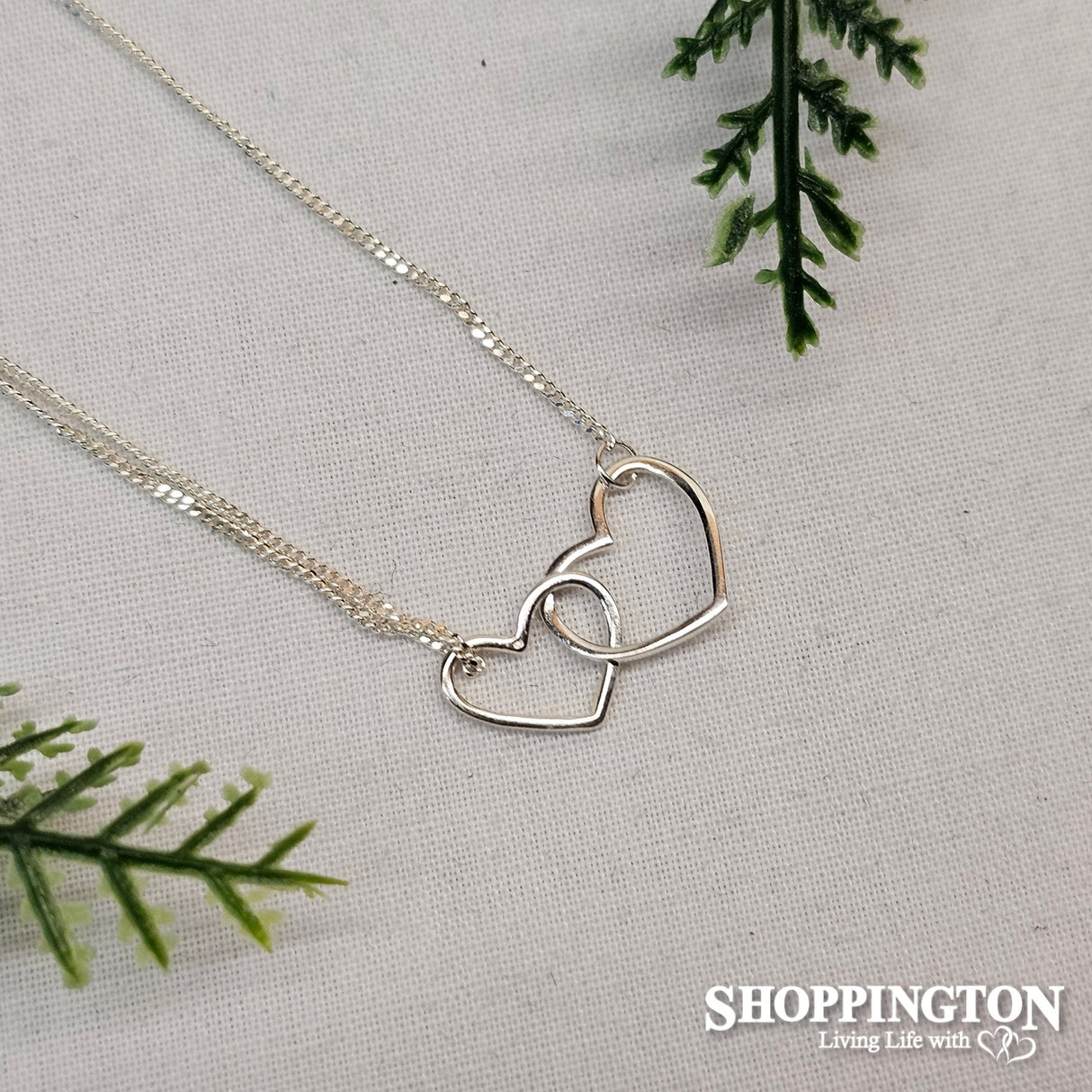 Sterling Silver Necklace - Entwined Hearts