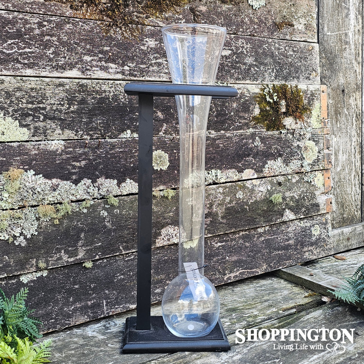 Yard Glass with Timber Stand